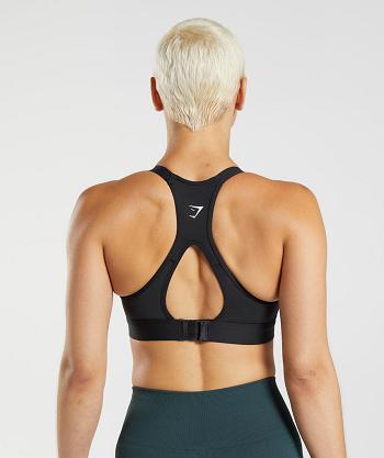 Gymshark Cut Out Back High Support Ženske Sportski Grudnjak Crne | HR 3459FDN